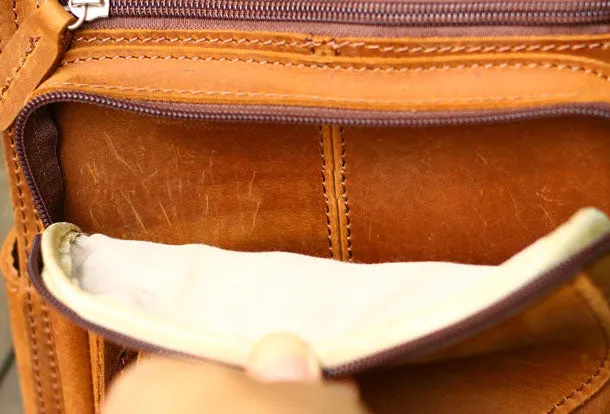 Genuine Leather Mens Cool Messenger Bag iPad Bag Chest Bag Bike Bag Cycling Bag For Men
