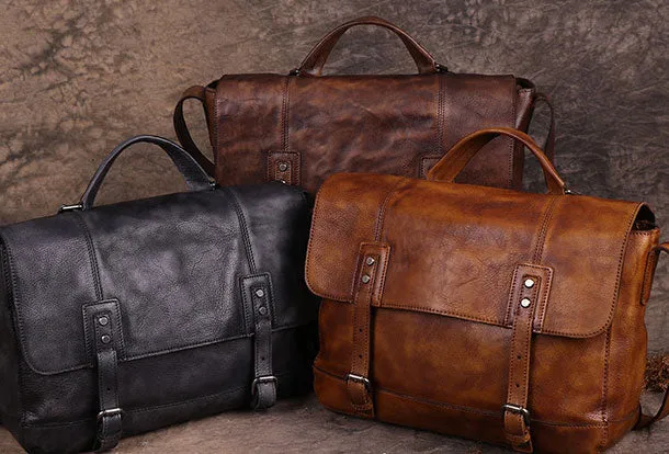 Genuine Leather Mens Cool Messenger Bag iPad Bag Chest Bag Bike Bag Cycling Bag for men