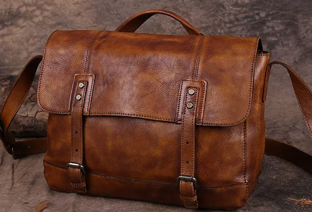 Genuine Leather Mens Cool Messenger Bag iPad Bag Chest Bag Bike Bag Cycling Bag for men