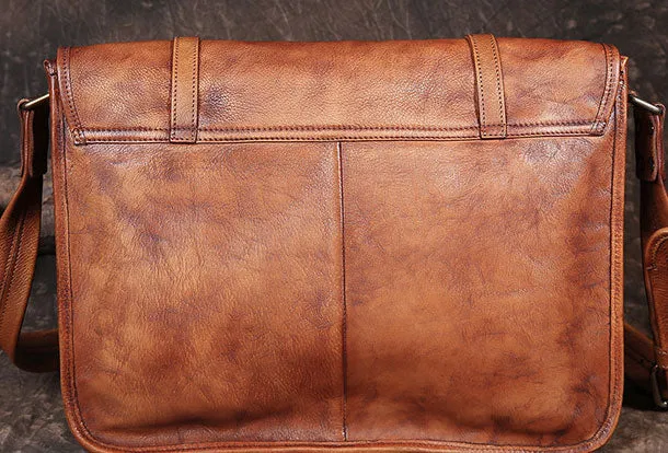 Genuine Leather Mens Cool Messenger Bag iPad Bag Chest Bag Bike Bag Cycling Bag for men