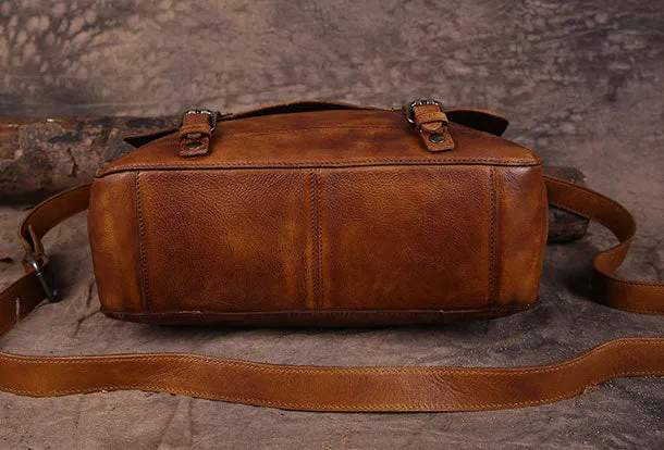 Genuine Leather Mens Cool Messenger Bag iPad Bag Chest Bag Bike Bag Cycling Bag for men