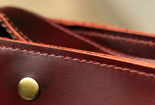 Genuine Leather Mens Cool Messenger Bag iPad Bag Chest Bag Bike Bag Cycling Bag For Men