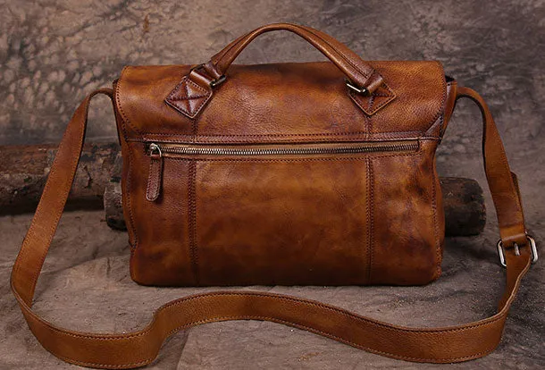 Genuine Leather Mens Cool Messenger Bag iPad Bag Chest Bag Bike Bag Cycling Bag for men