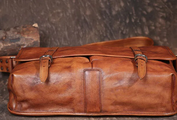 Genuine Leather Mens Cool Messenger Bag iPad Bag Chest Bag Bike Bag Cycling Bag for men