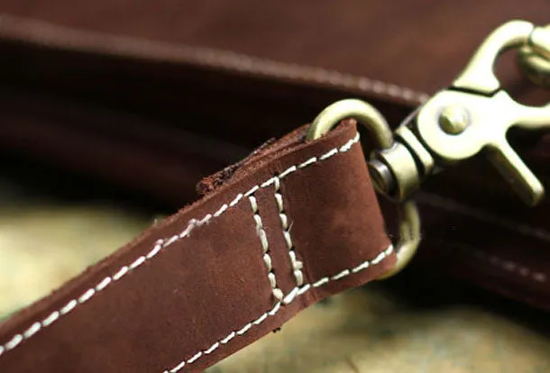Genuine Leather Mens Cool Messenger Bag Ipad Bag Chest Bag Bike Bag Cycling Bag for men
