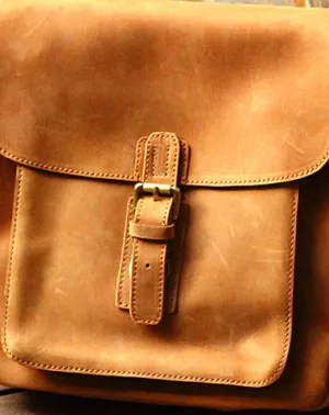 Genuine Leather Mens Cool Messenger Bag iPad Bag Chest Bag Bike Bag Cycling Bag For Men