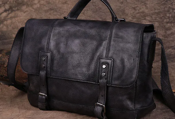 Genuine Leather Mens Cool Messenger Bag iPad Bag Chest Bag Bike Bag Cycling Bag for men