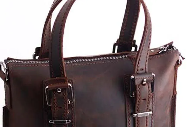 Genuine Leather Mens Cool Messenger Bag iPad Bag Chest Bag Bike Bag Cycling Briefcase Bag For Men