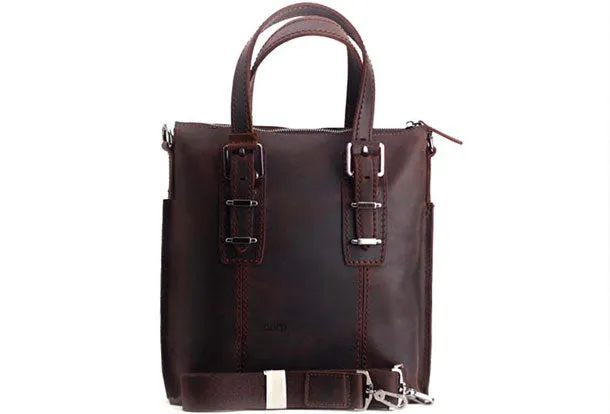 Genuine Leather Mens Cool Messenger Bag iPad Bag Chest Bag Bike Bag Cycling Briefcase Bag For Men