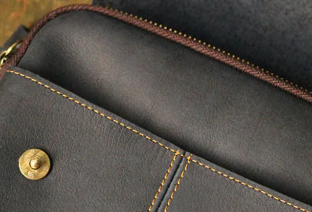 Genuine Leather Mens Cool Messenger Bag iPad Bag Chest Bag Bike Bag Cycling Evelope Cluth Bag For Men