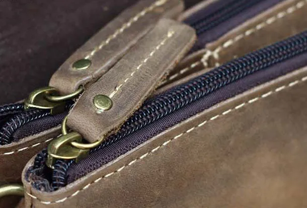 Genuine Leather Mens Cool Messenger Bag iPad Bag Chest Bag Bike Bag Cycling Evelope Cluth Bag For Men