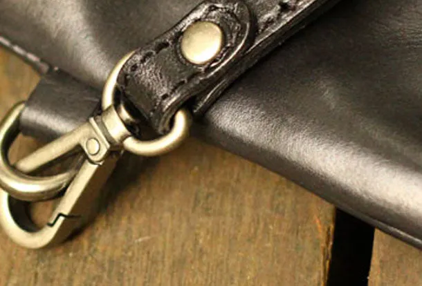 Genuine Leather Mens Cool Messenger Bag iPad Bag Chest Bag Bike Bag Cycling Evelope Cluth Bag For Men