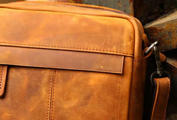 Genuine Leather Mens Cool Messenger Bag iPad Bag Chest Bag Bike Bag Cycling Evelope Cluth Bag For Men