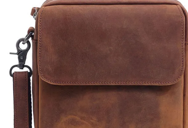 Genuine Leather Mens Cool Messenger Bag iPad Bag Chest Bag Bike Bag Cycling Evelope Cluth Bag For Men
