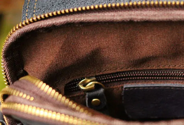 Genuine Leather Mens Cool Messenger Bag iPad Bag Chest Bag Bike Bag Cycling Evelope Cluth Bag For Men