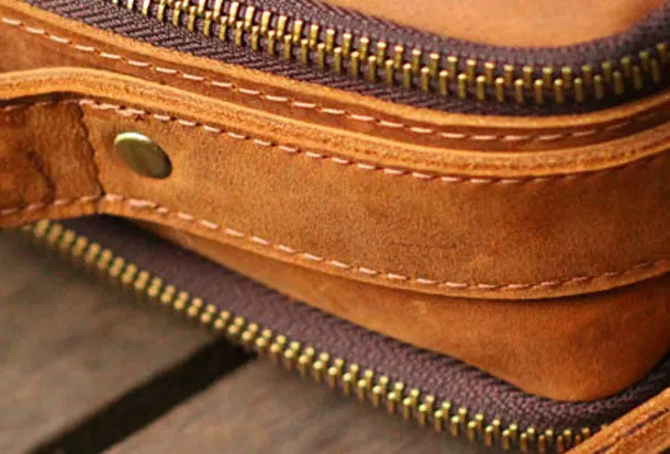 Genuine Leather Mens Cool Messenger Bag iPad Bag Chest Bag Bike Bag Cycling Evelope Cluth Bag For Men