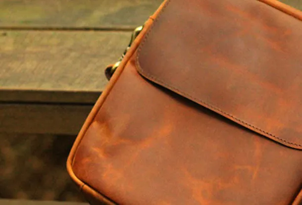 Genuine Leather Mens Cool Messenger Bag iPad Bag Chest Bag Bike Bag Cycling Evelope Cluth Bag For Men