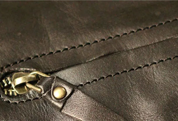 Genuine Leather Mens Cool Messenger Bag iPad Bag Chest Bag Bike Bag Cycling Evelope Cluth Bag For Men