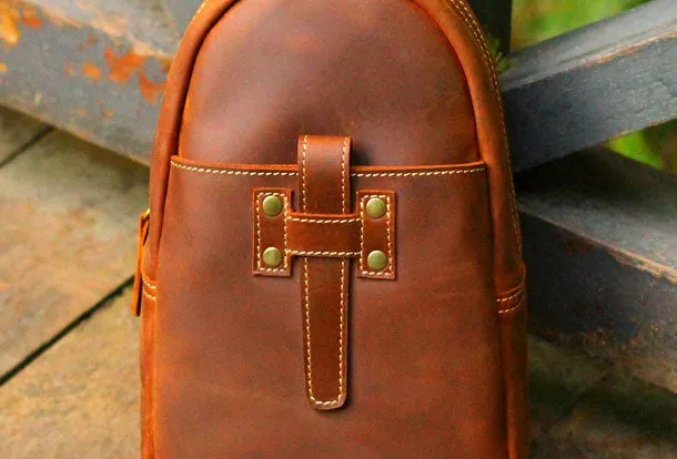 Genuine Leather Mens Cool Messenger Bag iPad Bag Chest Bag Bike Bag Cycling Evelope Cluth Bag For Men