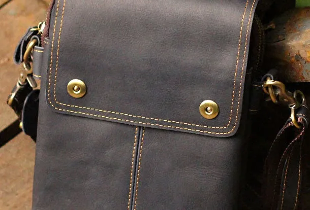 Genuine Leather Mens Cool Messenger Bag iPad Bag Chest Bag Bike Bag Cycling Evelope Cluth Bag For Men