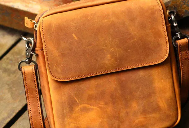 Genuine Leather Mens Cool Messenger Bag iPad Bag Chest Bag Bike Bag Cycling Evelope Cluth Bag For Men