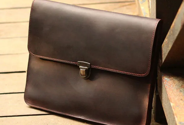 Genuine Leather Mens Cool Messenger Bag iPad Bag Chest Bag Bike Bag Cycling Evelope Cluth Bag For Men