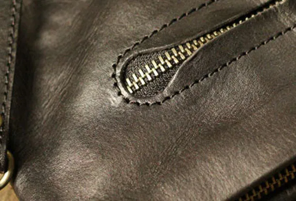 Genuine Leather Mens Cool Messenger Bag iPad Bag Chest Bag Bike Bag Cycling Evelope Cluth Bag For Men