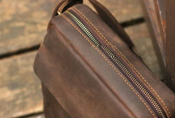 Genuine Leather Mens Cool Messenger Bag Sling Bag Chest Bag Bike Bag Cycling Bag for men