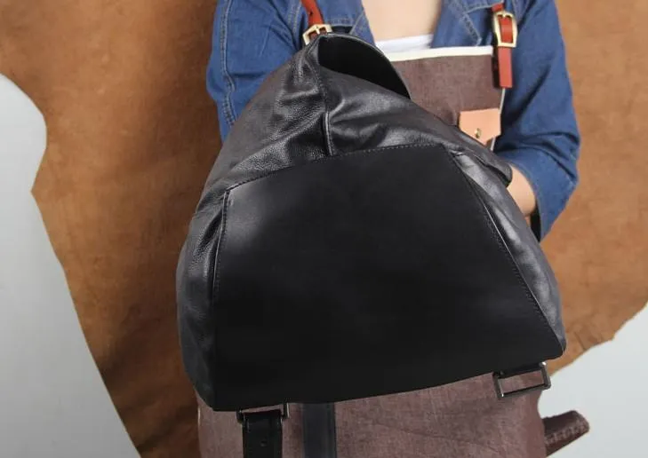 Genuine Leather Mens Cool Sling Bag Large Chest Bag Sling Pack One Shoulder Backpack for men