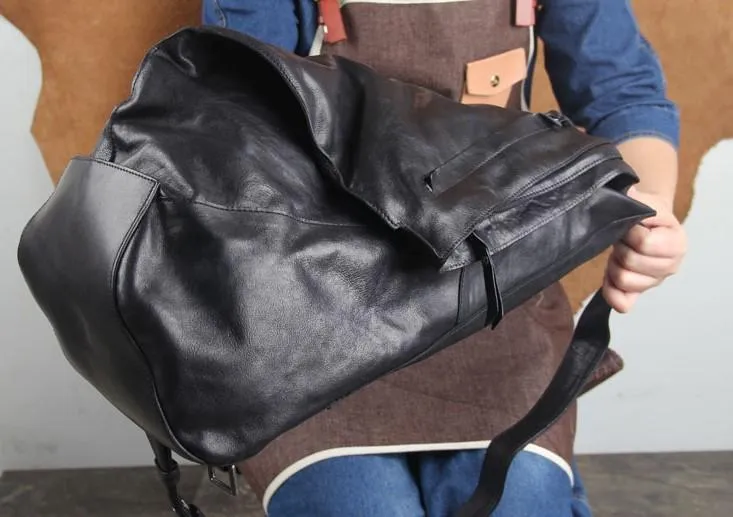 Genuine Leather Mens Cool Sling Bag Large Chest Bag Sling Pack One Shoulder Backpack for men
