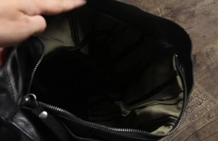 Genuine Leather Mens Cool Sling Bag Large Chest Bag Sling Pack One Shoulder Backpack for men