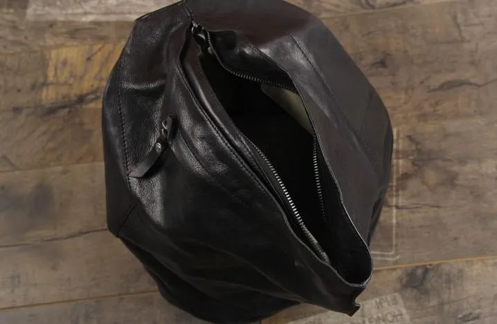 Genuine Leather Mens Cool Sling Bag Large Chest Bag Sling Pack One Shoulder Backpack for men