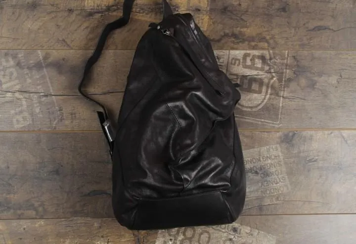 Genuine Leather Mens Cool Sling Bag Large Chest Bag Sling Pack One Shoulder Backpack for men