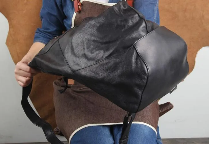 Genuine Leather Mens Cool Sling Bag Large Chest Bag Sling Pack One Shoulder Backpack for men