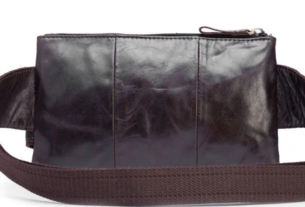 GENUINE LEATHER MENS SMALL CHEST BAG SLING BAG WAIST BAG HIP PACK BELT BAG FANNY PACK BUMBAG FOR MEN