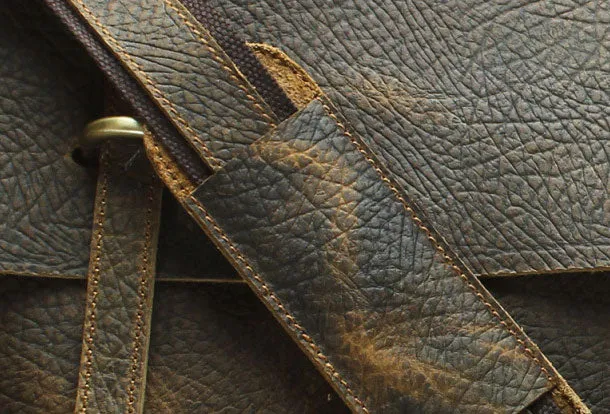Genuine Leather Messenger Bag Briefcase Bag Cross Body Cool Chest Bag Travel Bag Hiking Bag For Men