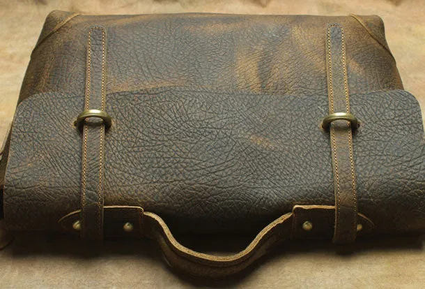 Genuine Leather Messenger Bag Briefcase Bag Cross Body Cool Chest Bag Travel Bag Hiking Bag For Men
