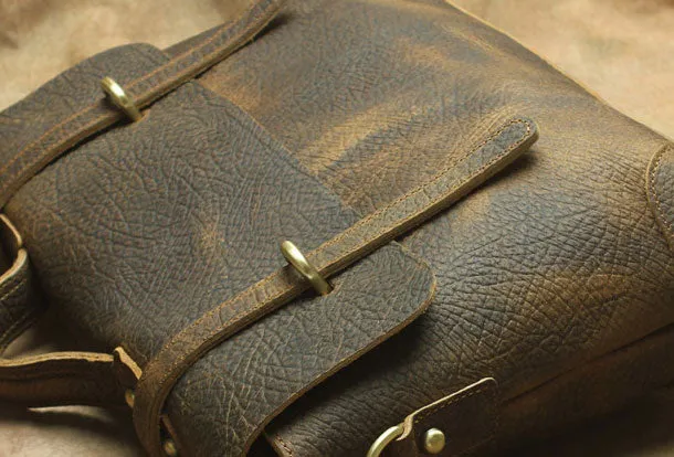 Genuine Leather Messenger Bag Briefcase Bag Cross Body Cool Chest Bag Travel Bag Hiking Bag For Men