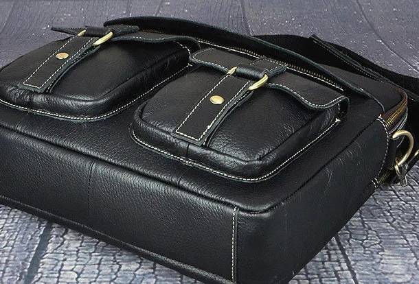 Genuine Leather Messenger Bag Briefcase Bag Cross Body Cool Chest Bag Travel Bag Hiking Bag For Men