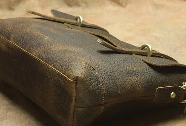 Genuine Leather Messenger Bag Briefcase Bag Cross Body Cool Chest Bag Travel Bag Hiking Bag For Men