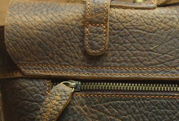 Genuine Leather Messenger Bag Briefcase Bag Cross Body Cool Chest Bag Travel Bag Hiking Bag For Men