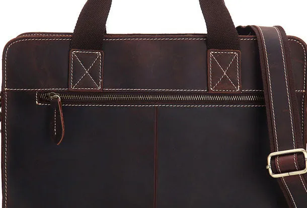 Genuine Leather Messenger Bag Briefcase Bag Cross Body Cool Chest Bag Travel Bag Hiking Bag For Men