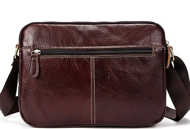 Genuine Leather Messenger Bag Cool Chest Bag Crossbody Bag Travel Bag Hiking Bag for men