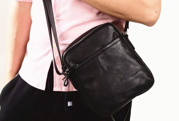 Genuine Leather Messenger Bag Cool Chest Bag Crossbody Bag Travel Bag Hiking Bag for men