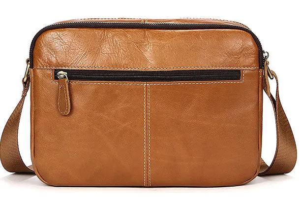 Genuine Leather Messenger Bag Cool Chest Bag Crossbody Bag Travel Bag Hiking Bag for men
