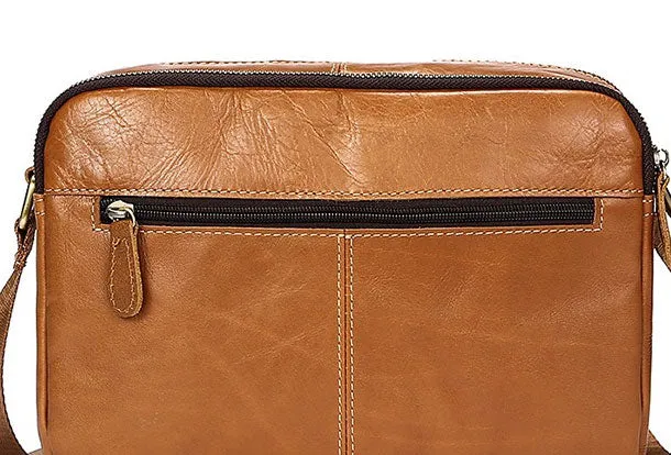 Genuine Leather Messenger Bag Cool Chest Bag Crossbody Bag Travel Bag Hiking Bag for men