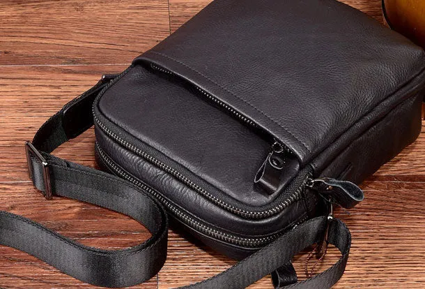 Genuine Leather Messenger Bag Cool Chest Bag Crossbody Bag Travel Bag Hiking Bag for men