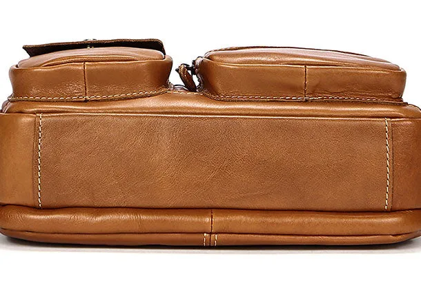 Genuine Leather Messenger Bag Cool Chest Bag Crossbody Bag Travel Bag Hiking Bag for men