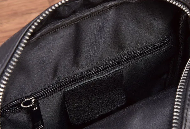 Genuine Leather Messenger Bag Cool Chest Bag Crossbody Bag Travel Bag Hiking Bag for men