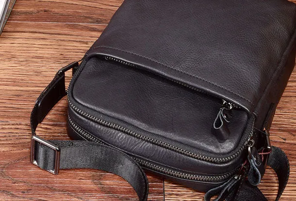 Genuine Leather Messenger Bag Cool Chest Bag Crossbody Bag Travel Bag Hiking Bag for men
